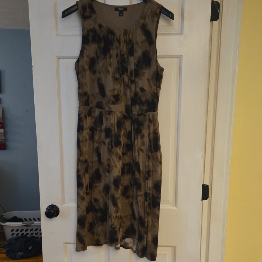 Vera Wang Black and Brown Sheath Midi Dress